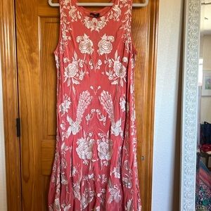 NWT. coral sleeveless dress. Size Large. Purchased from Sundance